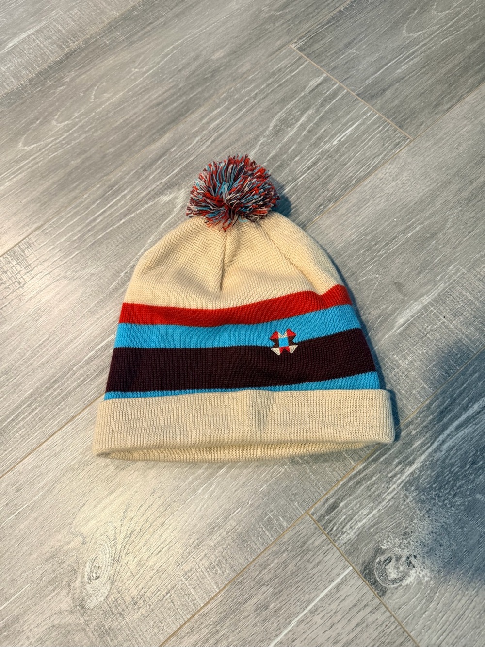X Games Aspen Stripe Pom Beanie with Multicolor Accents